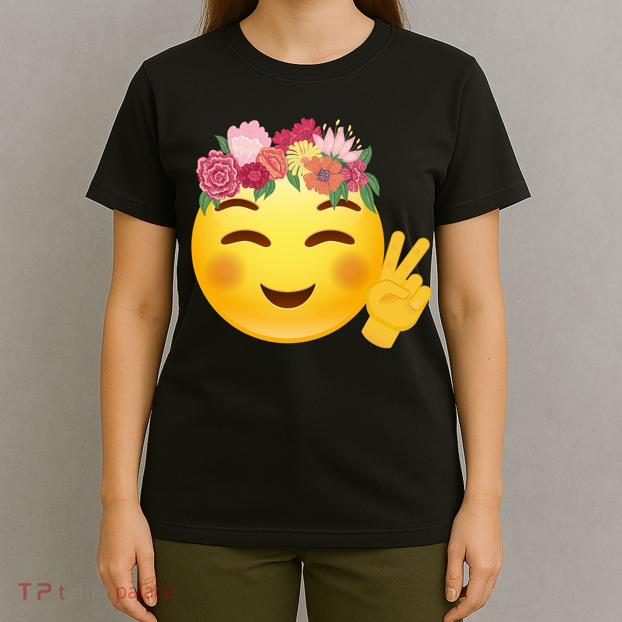 Flower Crown Emoji T-Shirt