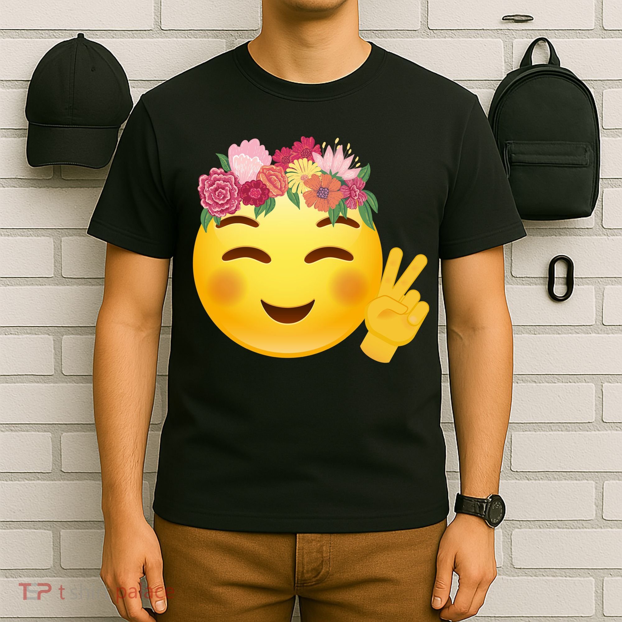 Flower Crown Emoji T-Shirt