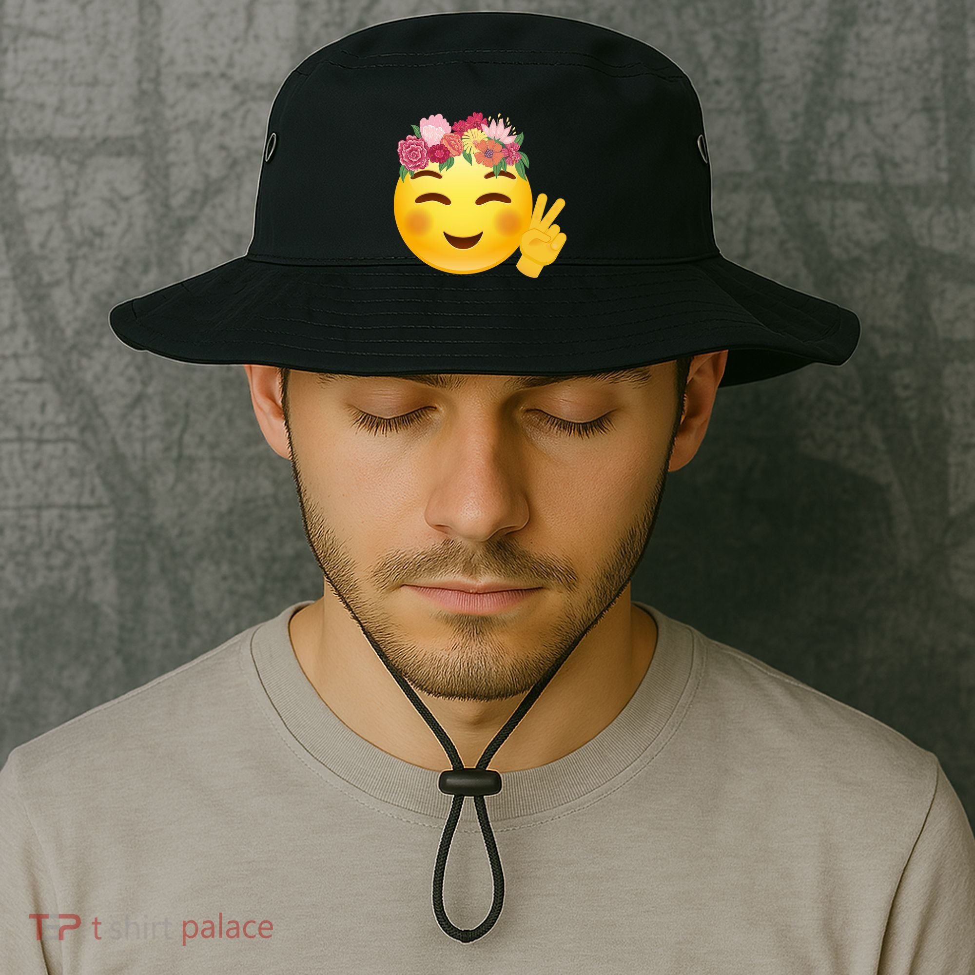 Flower Crown Emoji Bucket Hat