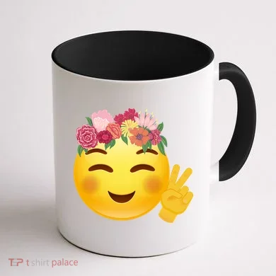 Flower Crown Emoji Coffee Mug back