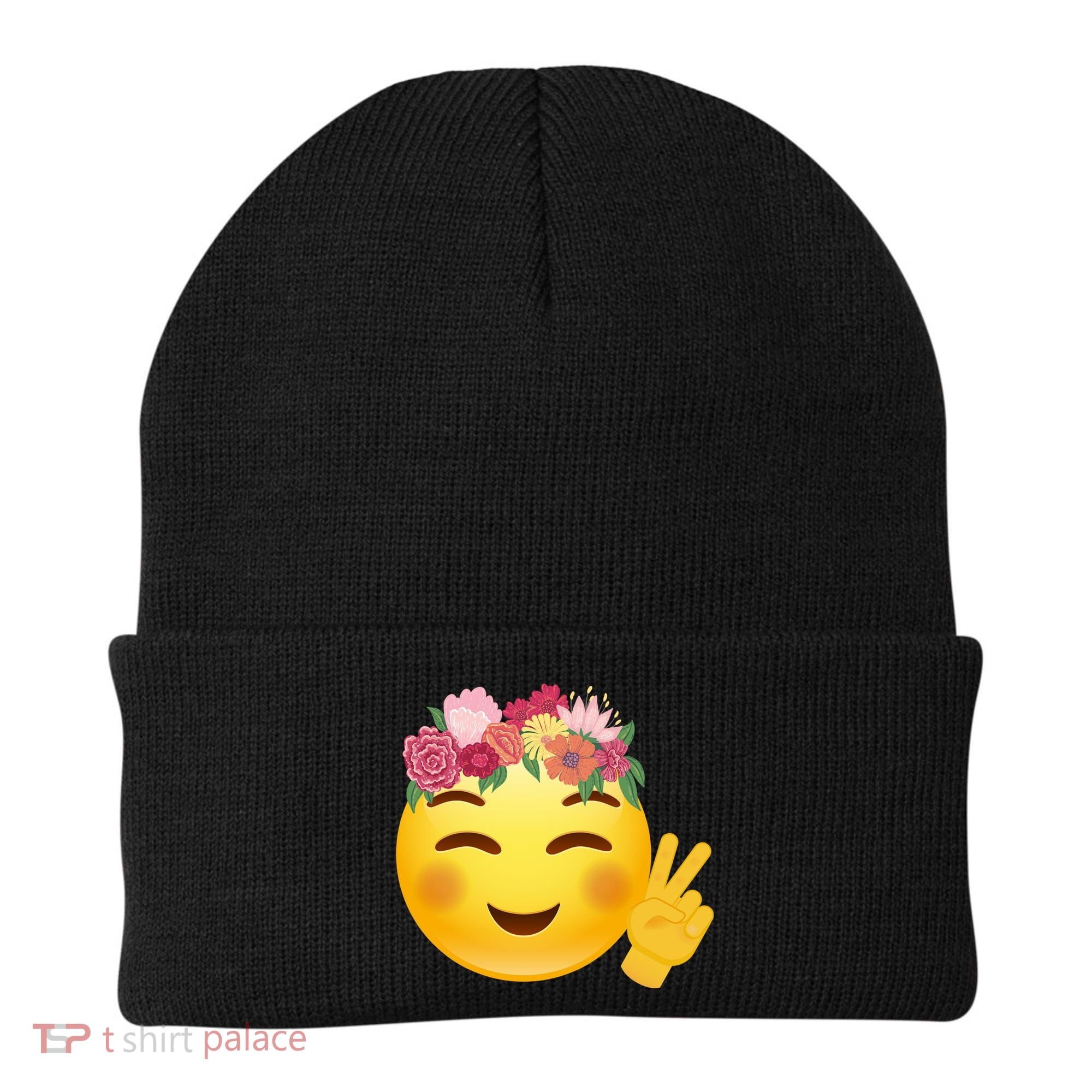 Flower Crown Emoji Beanie