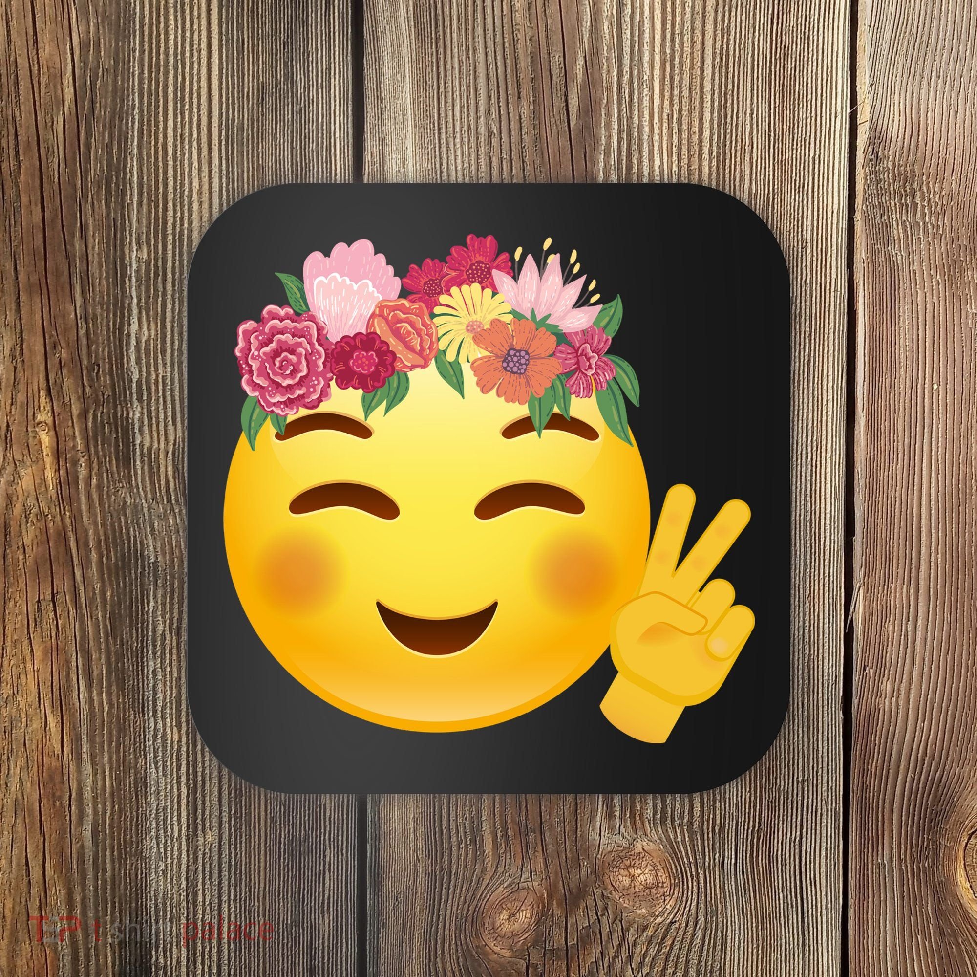 Flower Crown Emoji Coaster