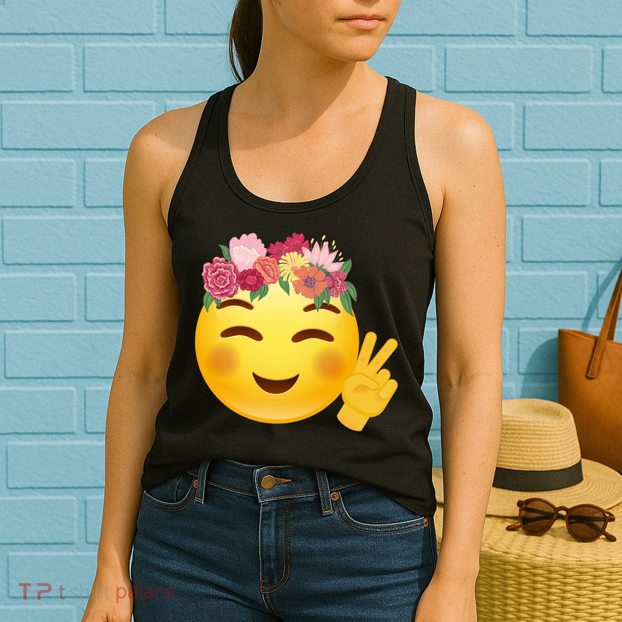Flower Crown Emoji Women's Tank Top
