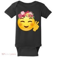 Flower Crown Emoji Baby Bodysuit thumb 0