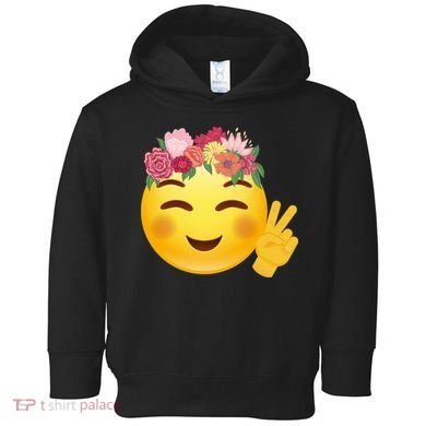 Flower Crown Emoji Toddler Hoodie