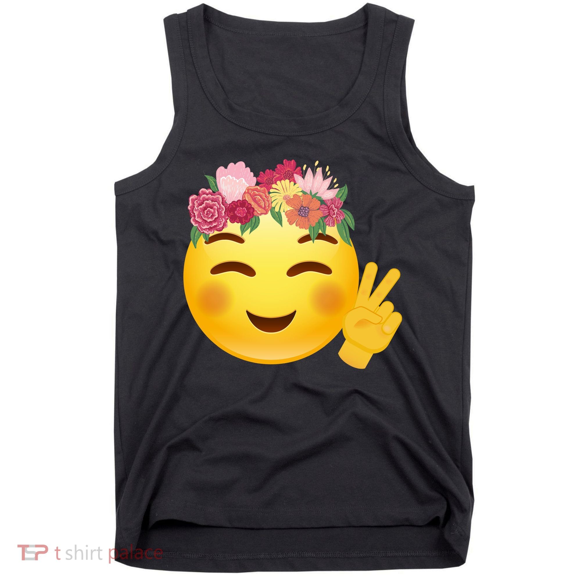Flower Crown Emoji Tank Top