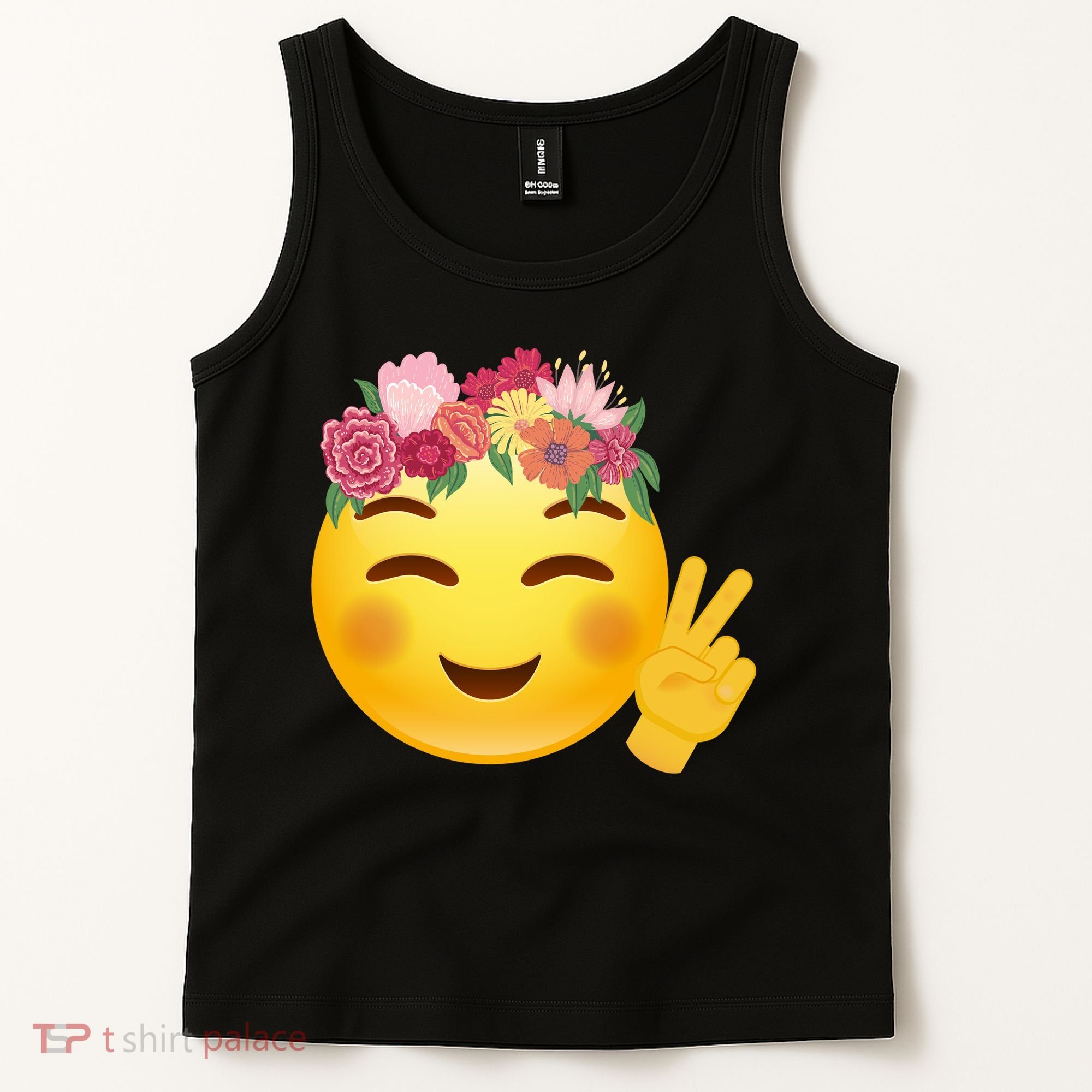 Flower Crown Emoji Tank Top