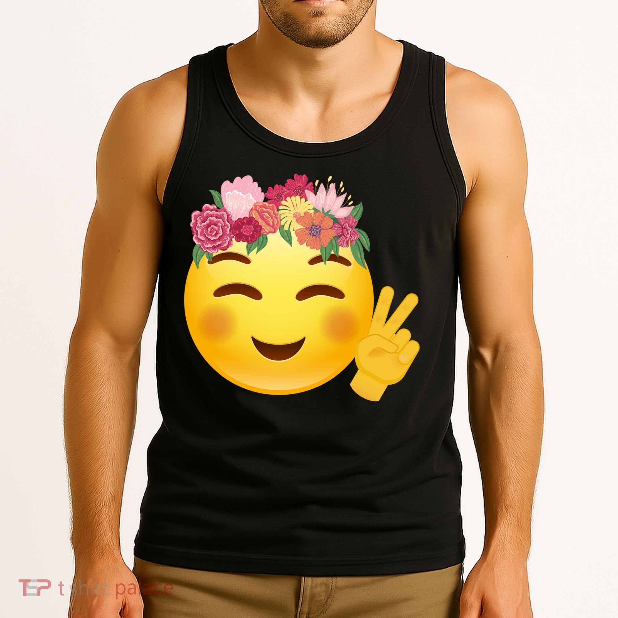 Flower Crown Emoji Tank Top