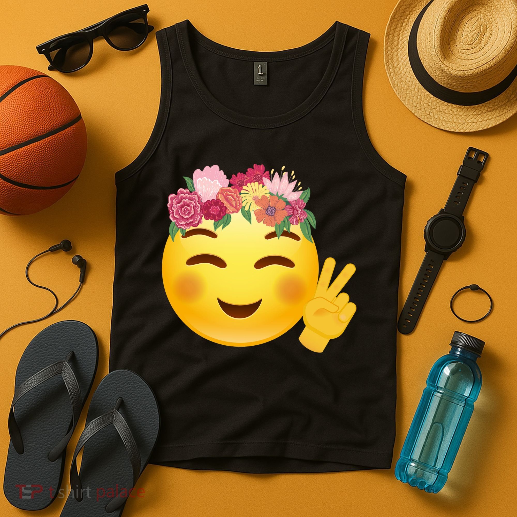 Flower Crown Emoji Tank Top