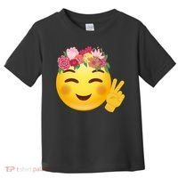 Flower Crown Emoji Toddler T-Shirt thumb 0