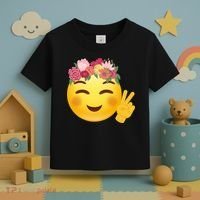 Flower Crown Emoji Toddler T-Shirt thumb 3