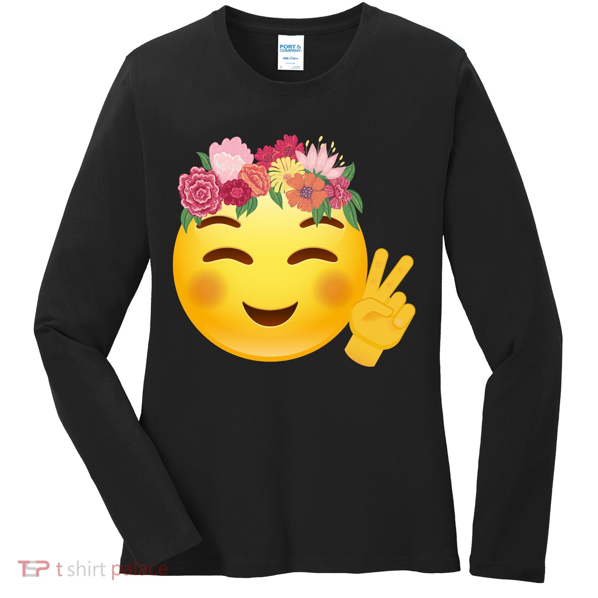 Flower Crown Emoji Women's Long Sleeve Shirt