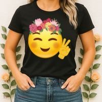 Flower Crown Emoji Women's T-Shirt thumb 2