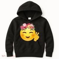 Flower Crown Emoji Kids Hoodie thumb 0