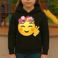 Flower Crown Emoji Kids Hoodie thumb 3