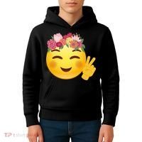 Flower Crown Emoji Kids Hoodie thumb 4