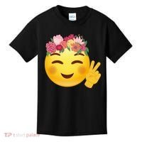 Flower Crown Emoji Kids T-Shirt thumb 0