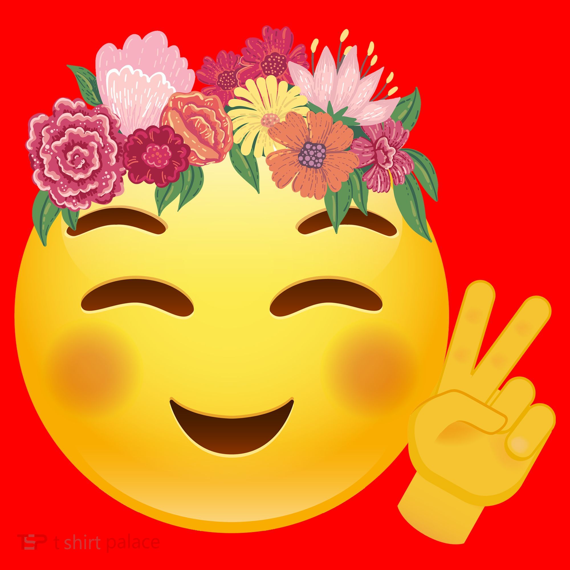 Flower Crown Emoji Santa Hat