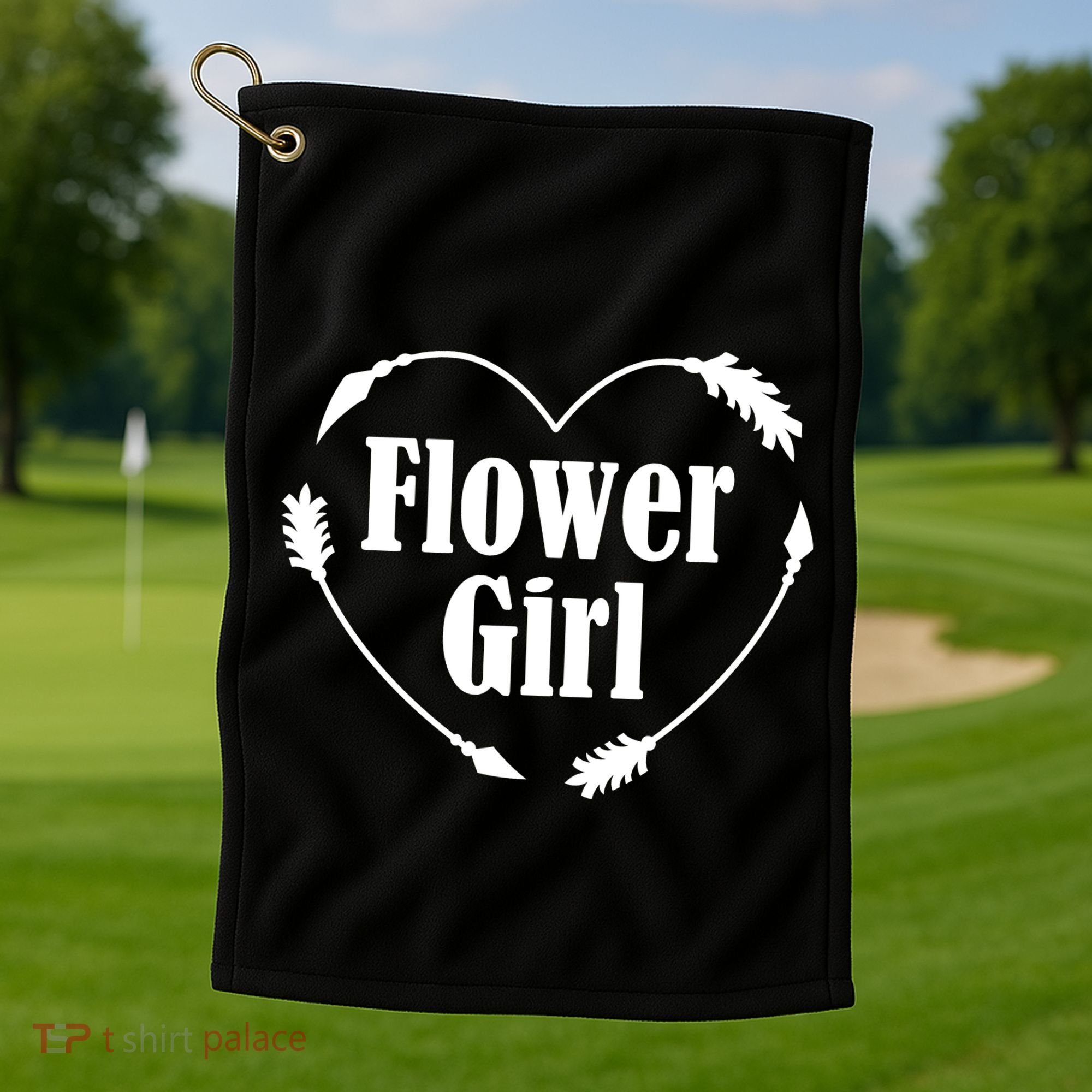 Flower Girl Heart Golf Towel