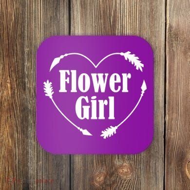 Flower Girl Heart Coaster