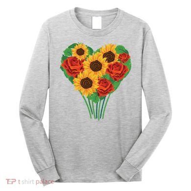Flower Heart Bouquet Long Sleeve Shirt