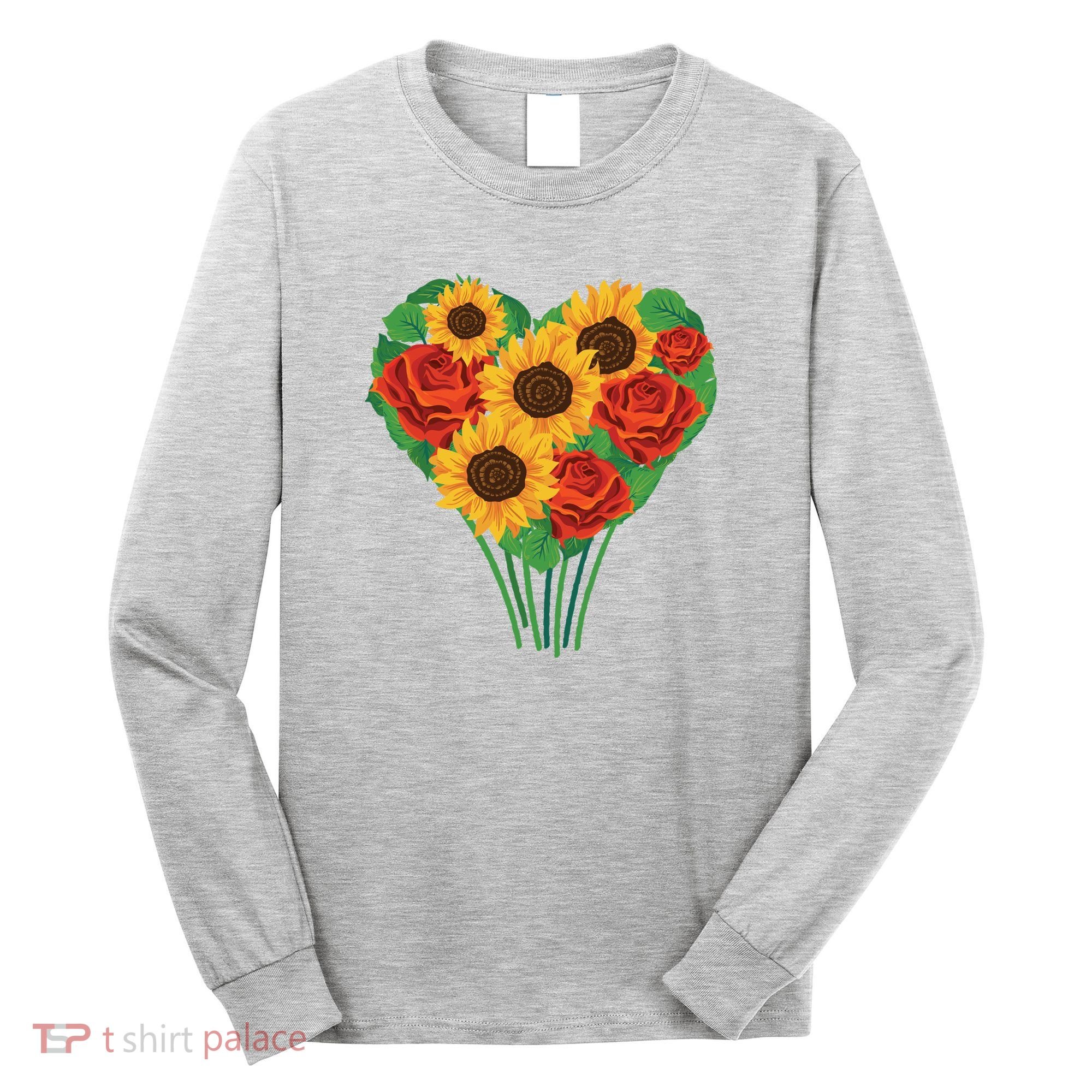 Flower Heart Bouquet Long Sleeve Shirt