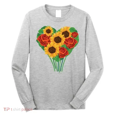 Flower Heart Bouquet Long Sleeve Shirt