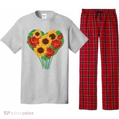 Flower Heart Bouquet Pajama Set