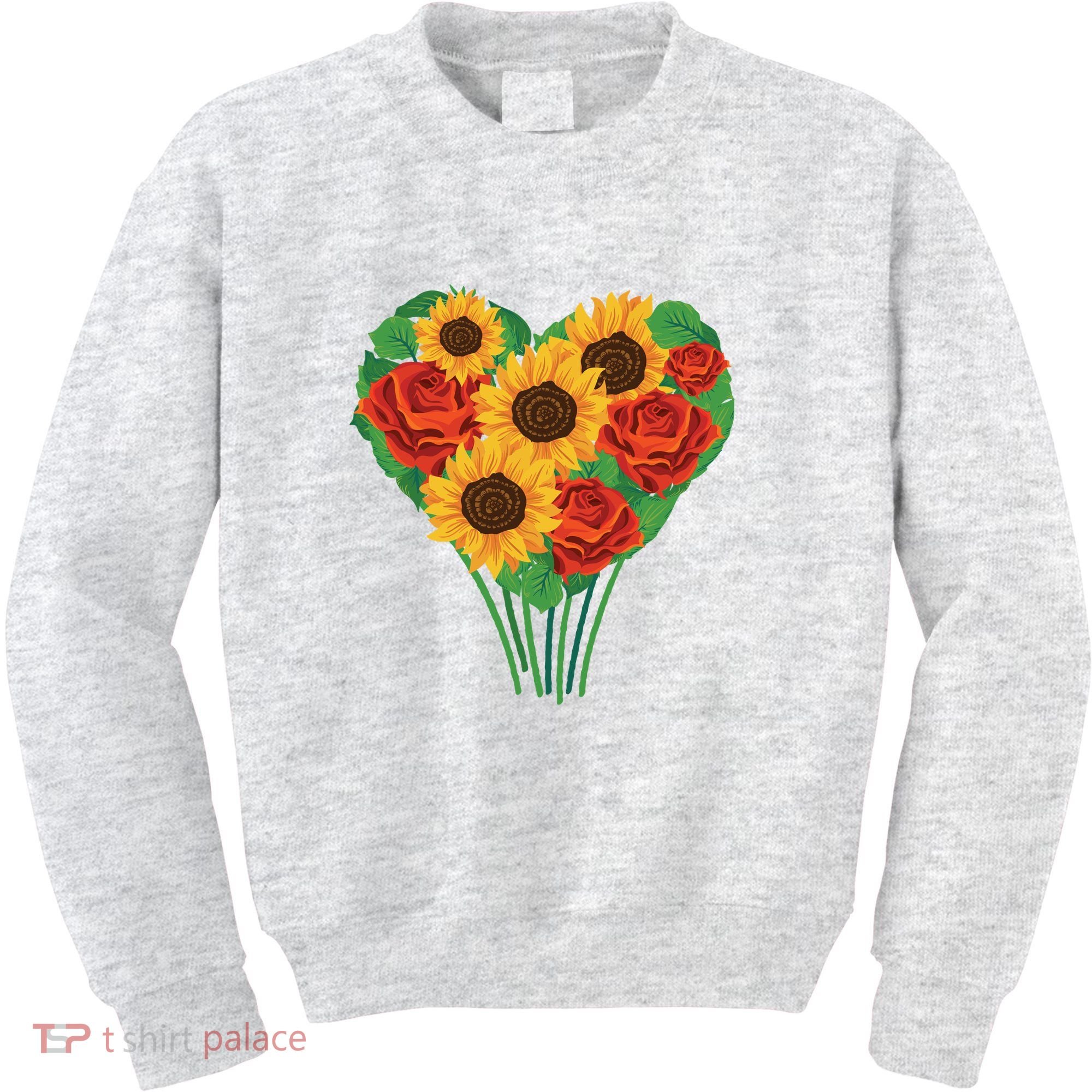 Flower Heart Bouquet Kids Sweatshirt
