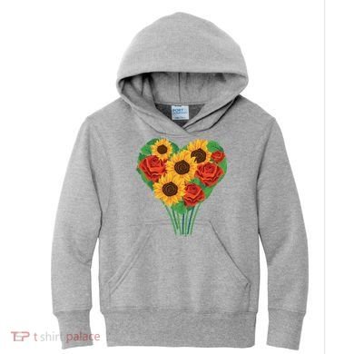 Flower Heart Bouquet Kids Hoodie