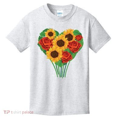 Flower Heart Bouquet Kids T-Shirt