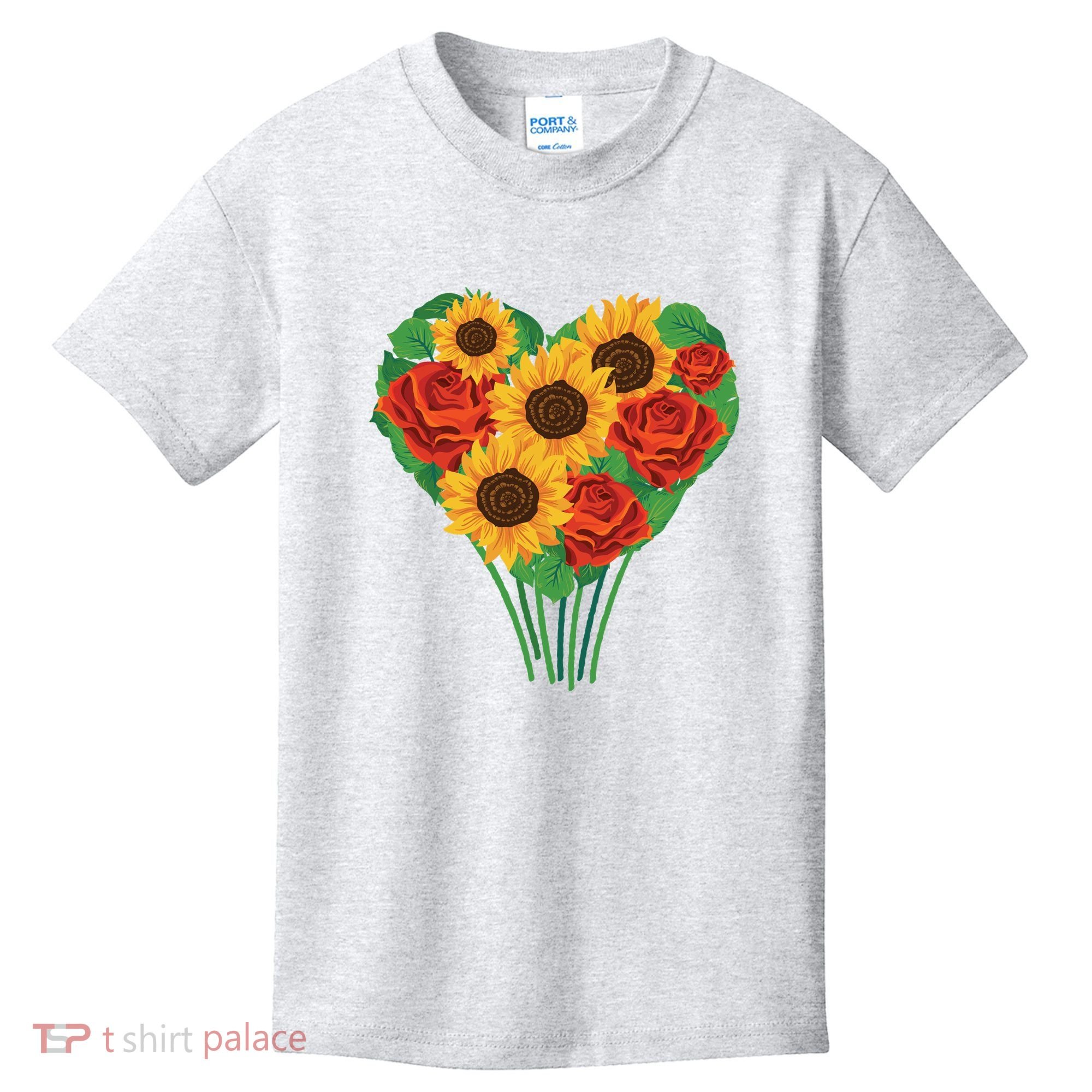 Flower Heart Bouquet Kids T-Shirt