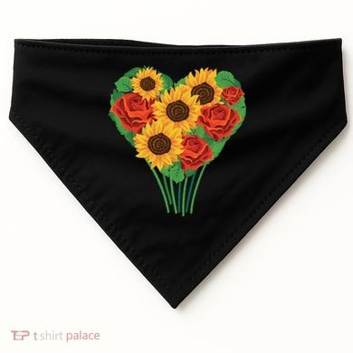 Flower Heart Bouquet USA-Made Doggie Bandana