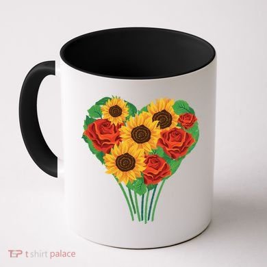 Flower Heart Bouquet Coffee Mug