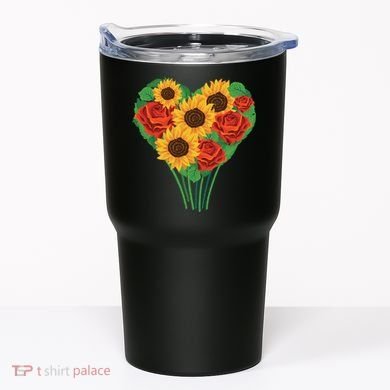 Flower Heart Bouquet Tumbler