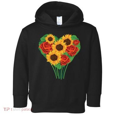 Flower Heart Bouquet Toddler Hoodie
