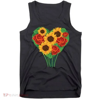 Flower Heart Bouquet Tank Top