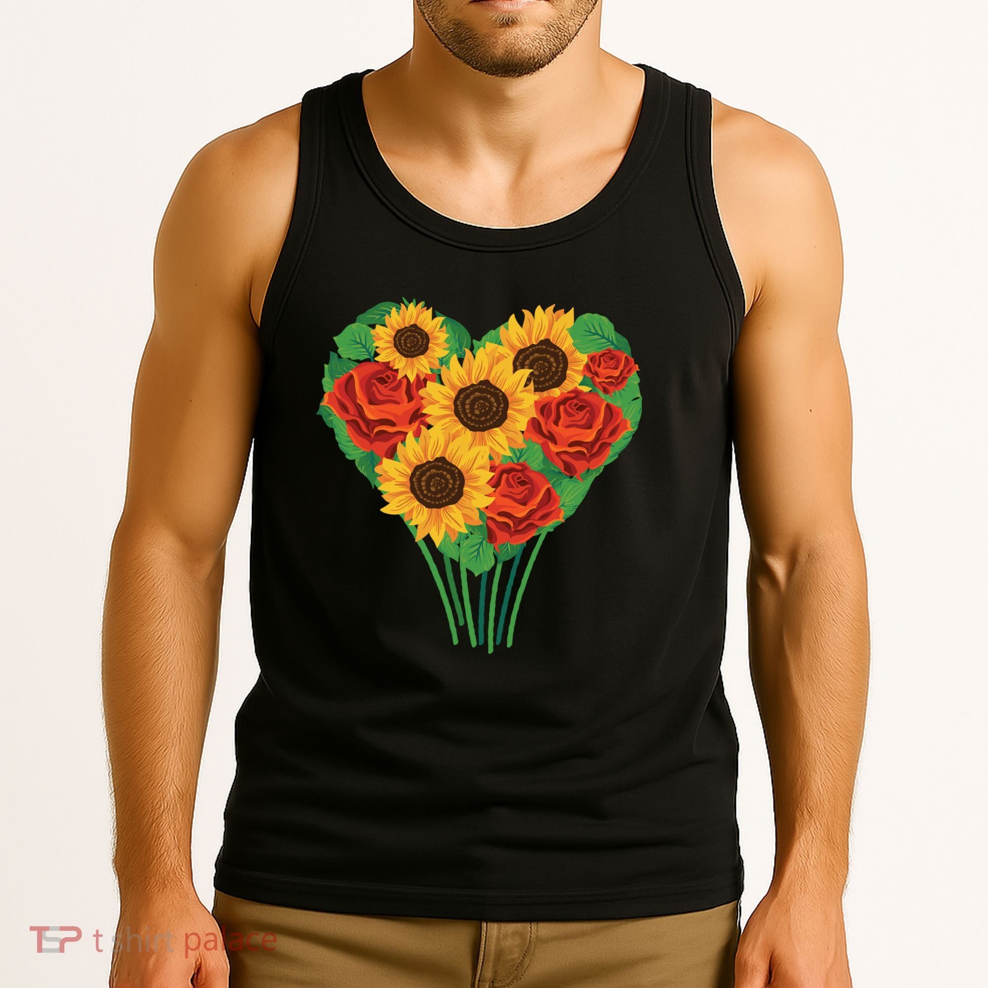 Flower Heart Bouquet Tank Top
