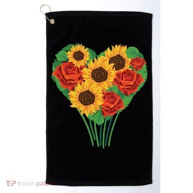 Flower Heart Bouquet Golf Towel