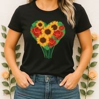 Flower Heart Bouquet Women's T-Shirt thumb 2