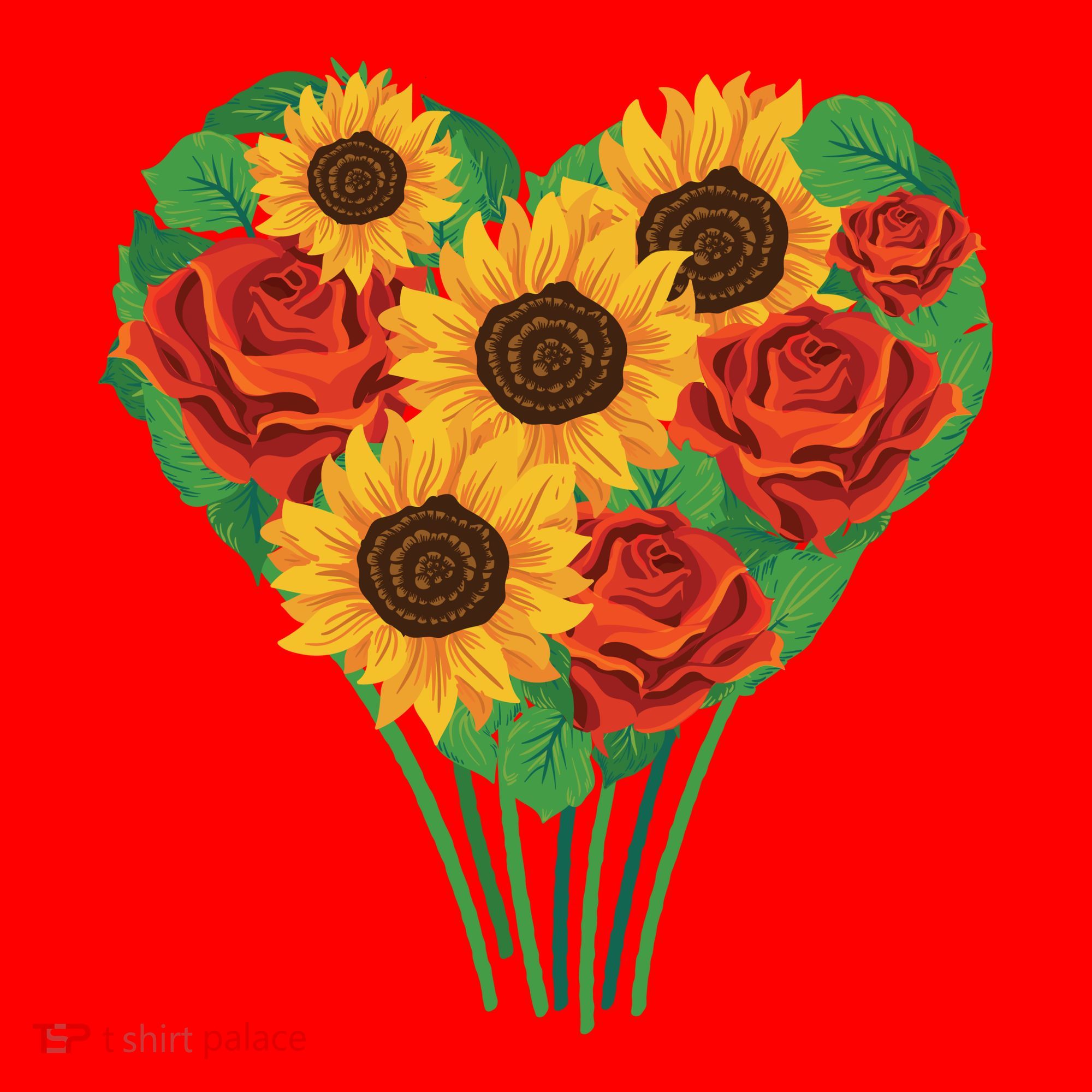 Flower Heart Bouquet Santa Hat