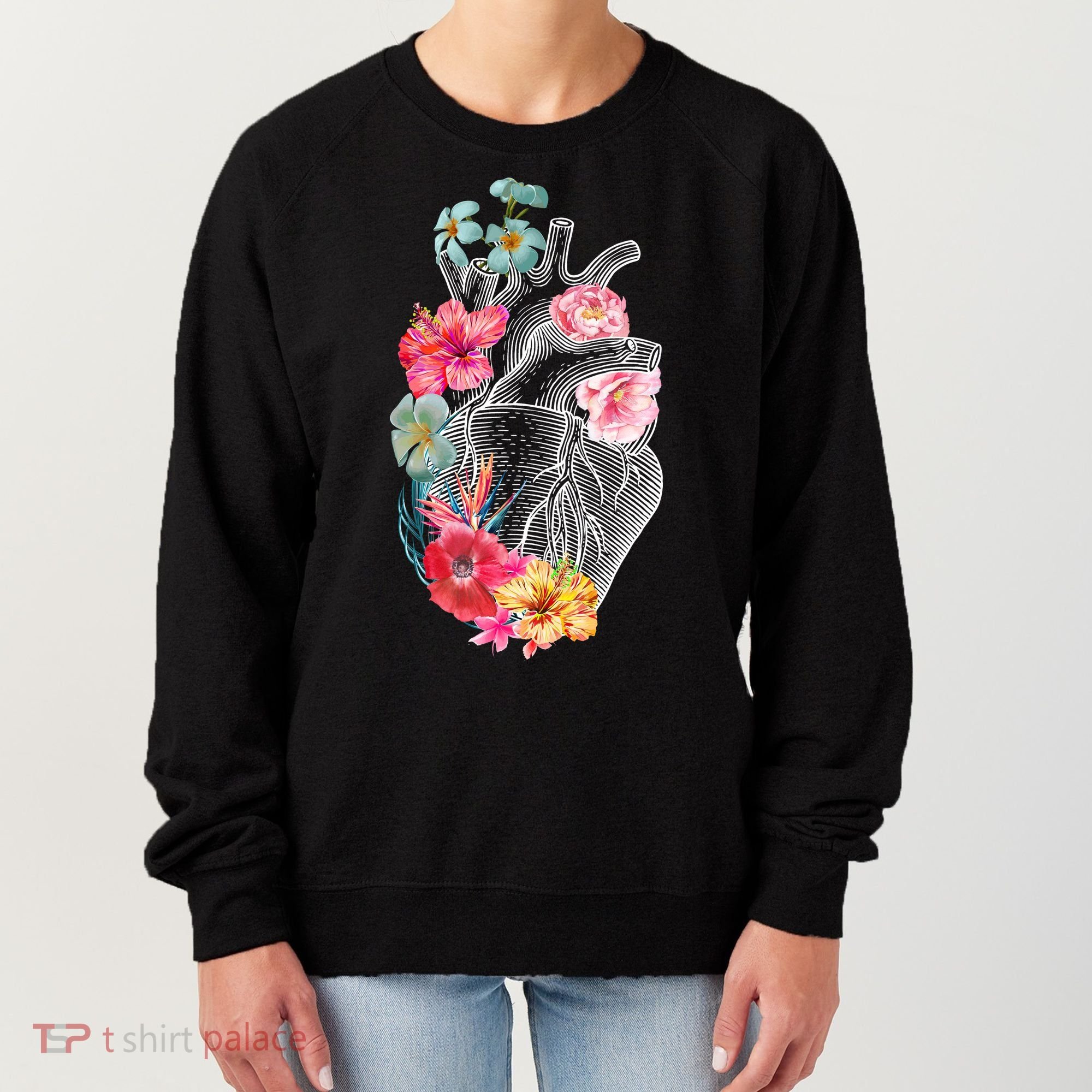 Flower Heart Floral Women's Sweatshirt
