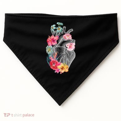 Flower Heart Floral USA-Made Doggie Bandana