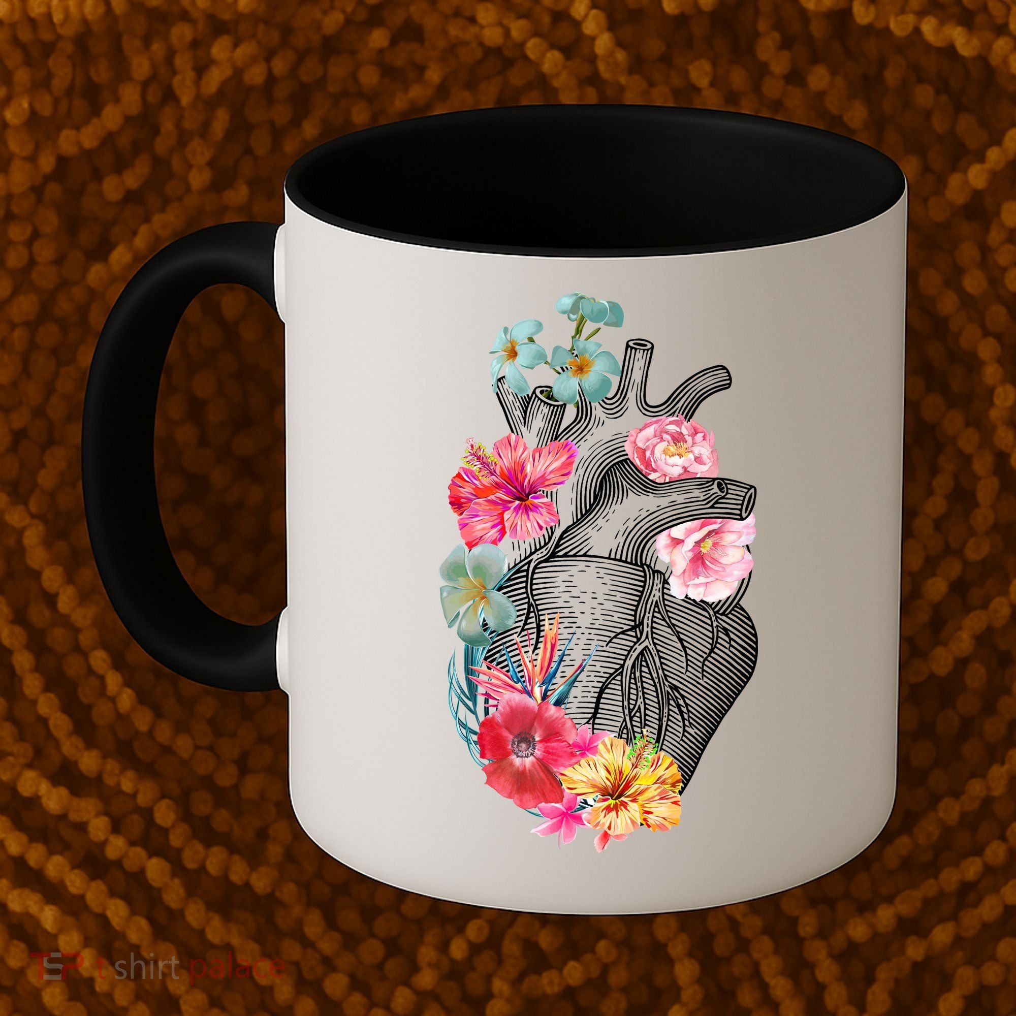 Flower Heart Floral Coffee Mug