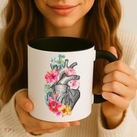 Flower Heart Floral Coffee Mug thumb 3