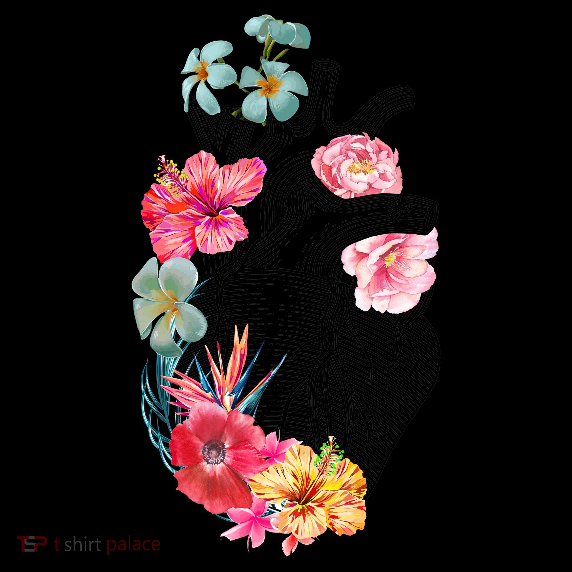 Flower Heart Floral Coffee Mug