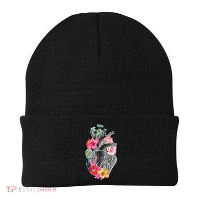 Flower Heart Floral Beanie