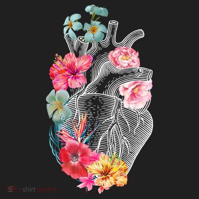Flower Heart Floral Crop Fleece Hoodie