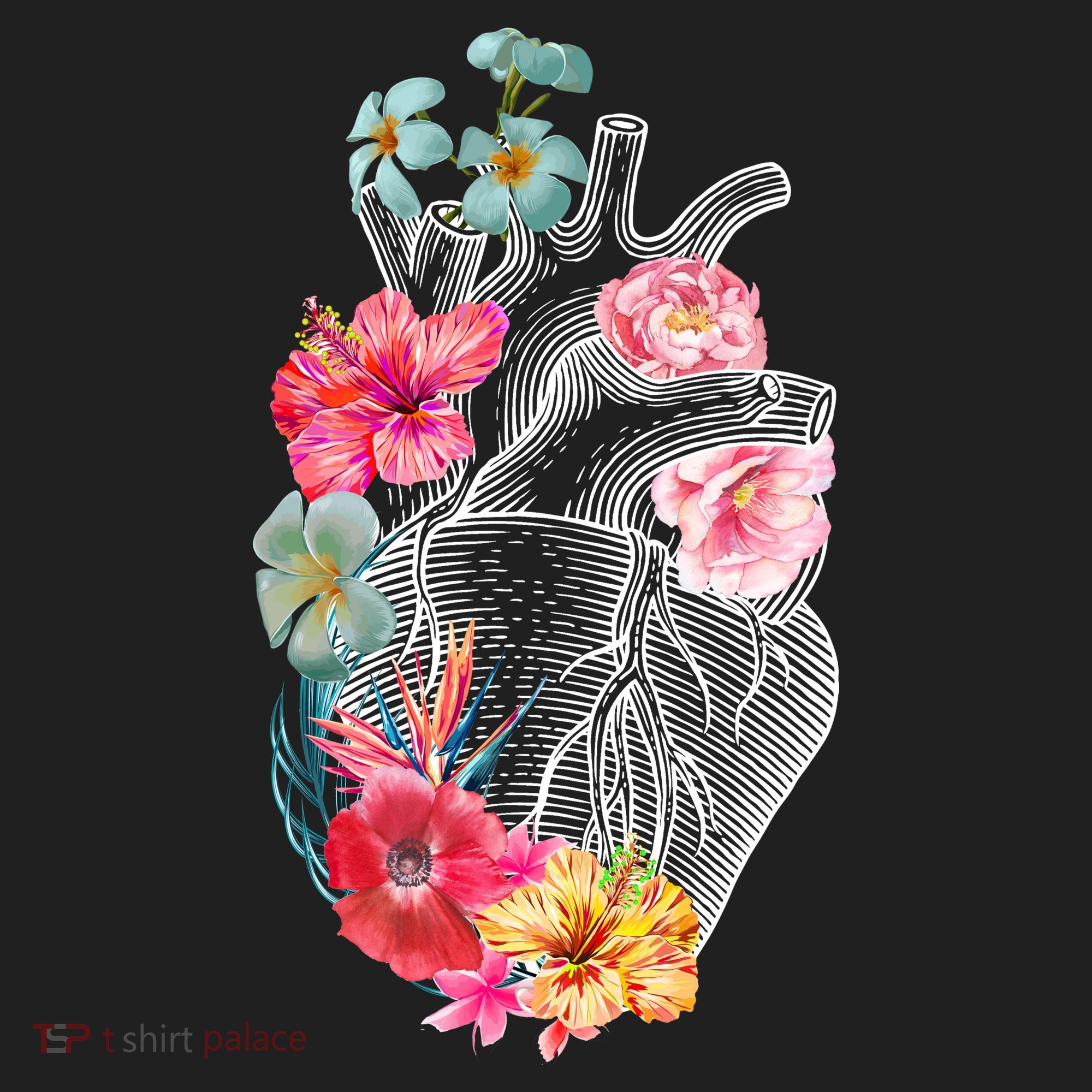 Flower Heart Floral Tumbler