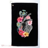 Flower Heart Floral Golf Towel thumb 0